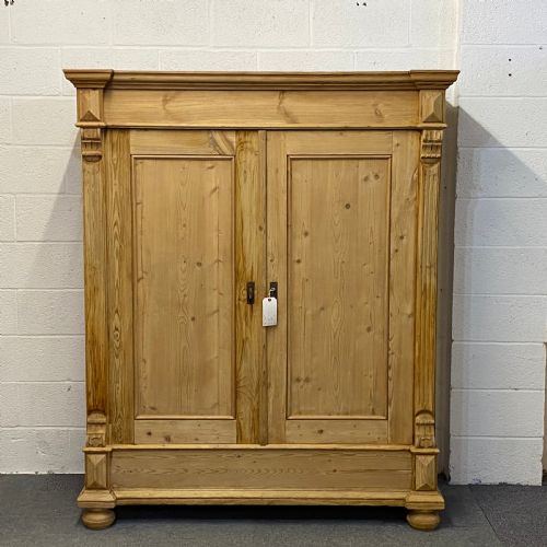 Antique Pine Double Wardrobe (Dismantles)