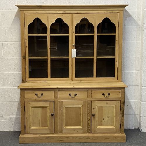 Large Old English Pine Display Dresser