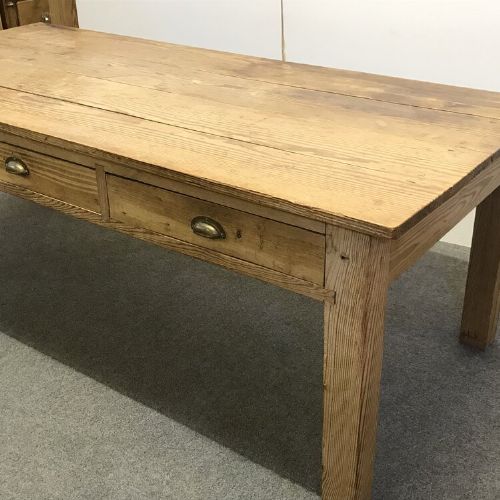 fig 1. LARGE OLD RUSTIC ENGLISH PINE FARMHOUSE TABLE
