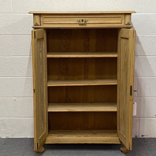 fig 1. SLENDER ANTIQUE PINE CUPBOARD WITH MEDICINE DRAWER
