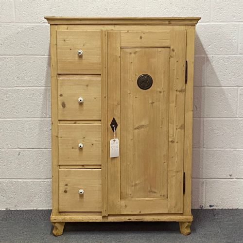 Old Pine Larder Cupboard 4 Drawers