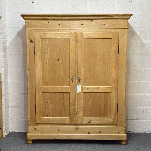 Classic Large Double Pine Wardrobe C.1910