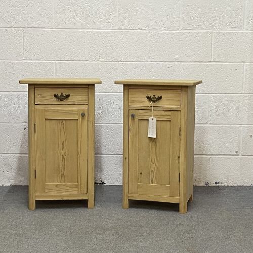 A Pair of Antique Pine Bedside Cupboards