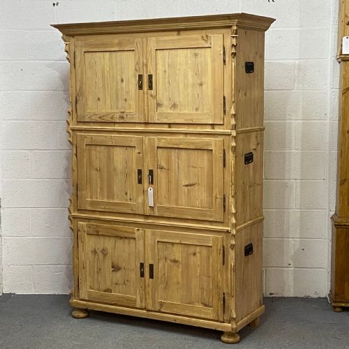 fig 2. ANTIQUE PINE PORTABLE CAMPAIGN CUPBOARD
