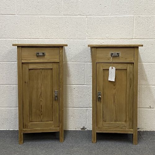 A Pair of Antique Pine Bedside Cupboards