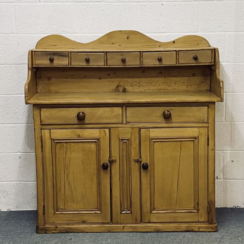 Old English Rustic Pine Farmhouse Sideboard