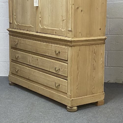 fig 2. LARGE OLD DUTCH PINE LINEN PRESS WITH DRAWERS