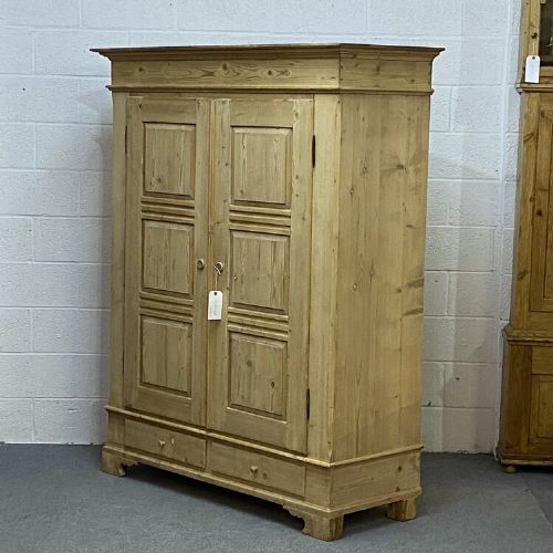 fig 2. DOUBLE ANTIQUE PINE WARDROBE WITH DRAWERS (DISMANTLES)