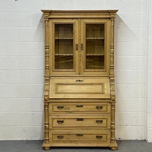 Large Partly Glazed Antique Secretaire