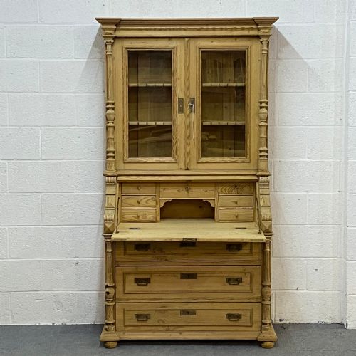 fig 1. LARGE PARTLY GLAZED ANTIQUE SECRETAIRE