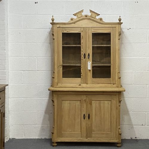 Ornate Antique Pine Display Dresser