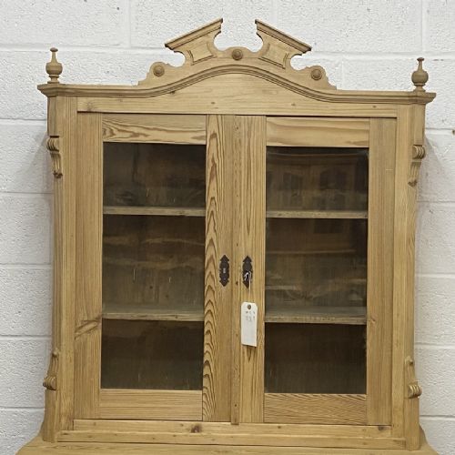 fig 1. ORNATE ANTIQUE PINE DISPLAY DRESSER