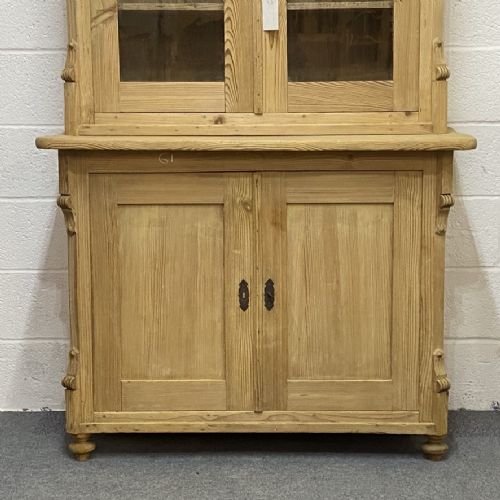 fig 2. ORNATE ANTIQUE PINE DISPLAY DRESSER