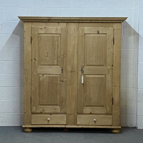 19th Century Continental Pine Double Wardrobe