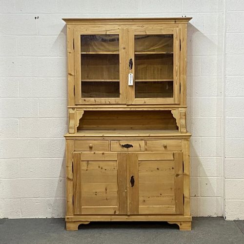 Very Large Antique Pine Partly Glazed Dresser