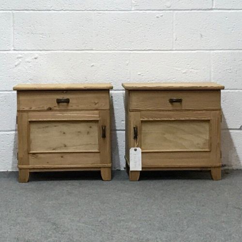 Pair of Small Old Pine Bedside Cabinets