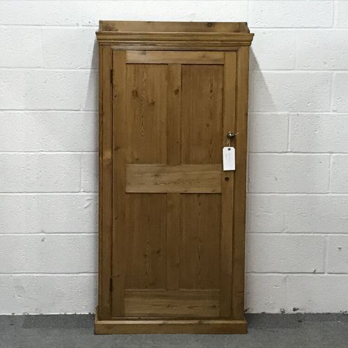 Tall Slim Shallow Old Pine School Cupboard