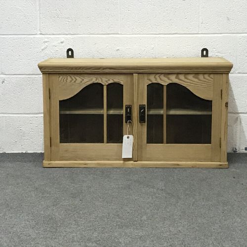 Old Pine Glazed Wall Hanging Cupboard