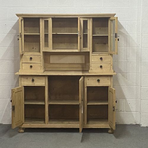 fig 1. Large Partly Glazed Old Pine Dresser