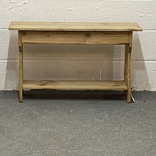 Small Antique Pine Bench with Storage