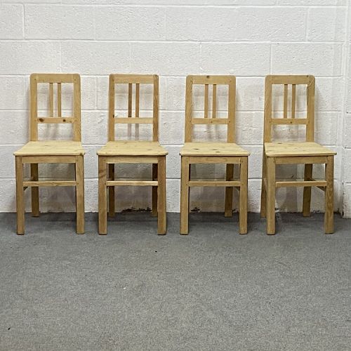 Set of 4 Old Pine Czech Chairs