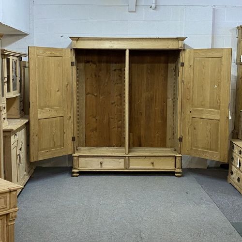 fig 1. Very Large Antique Pine Wardrobe (Dismantles)