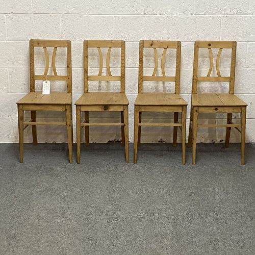Set of Four Continental Old Pine Chairs