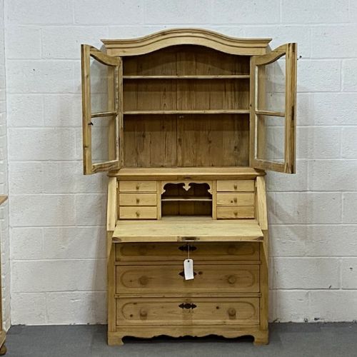 fig 1. Antique Pine Part Glazed Secretaire