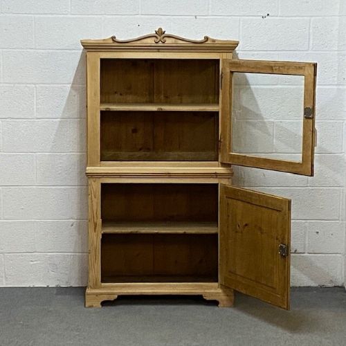 fig 1. ATTRACTIVE SMALL PINE DISPLAY CABINET C.1900