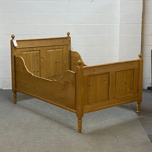 Large Old Pine Sleigh Bed