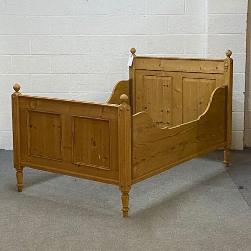 fig 1. Large Old Pine Sleigh Bed