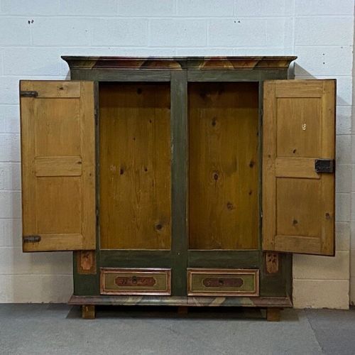 fig 1. Beautiful Antique Pine Painted Armoire (Dismantles)