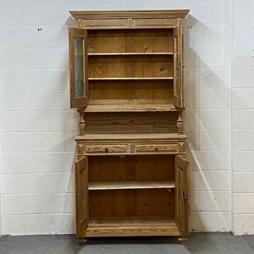 fig 1. Very Tall Antique Pine Partly Glazed Dresser
