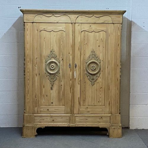 Beautiful Ornate Mid 1800'S Double Pine Wardrobe (Dismantles)