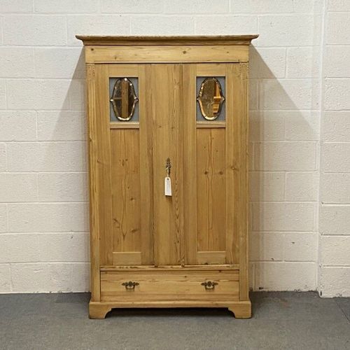 Small Pine Art Nouveau Armoire