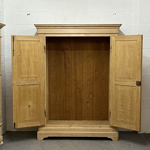 fig 1. 19TH FRENCH DOUBLE PINE WARDROBE (DISMANTLES)