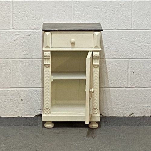 fig 1. OLD PINE PAINTED BATHROOM POT CUPBOARD