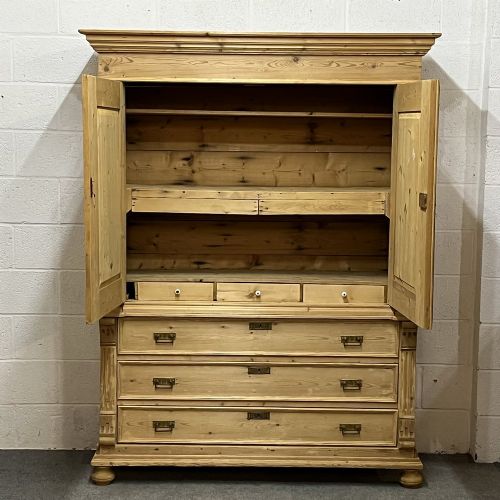 fig 1. LARGE DUTCH ANTIQUE PINE LINEN PRESS