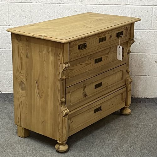 fig 1. ATTRACTIVE CZECH ANTIQUE PINE CHEST OF DRAWERS