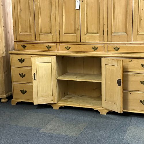 fig 1. HUGE MID VICTORIAN ENGLISH PINE HOUSEKEEPERS CUPBOARD WITH DRAWERS