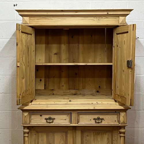 fig 1. ORNATE ANTIQUE CUPBOARD ON CUPBOARD DRESSER