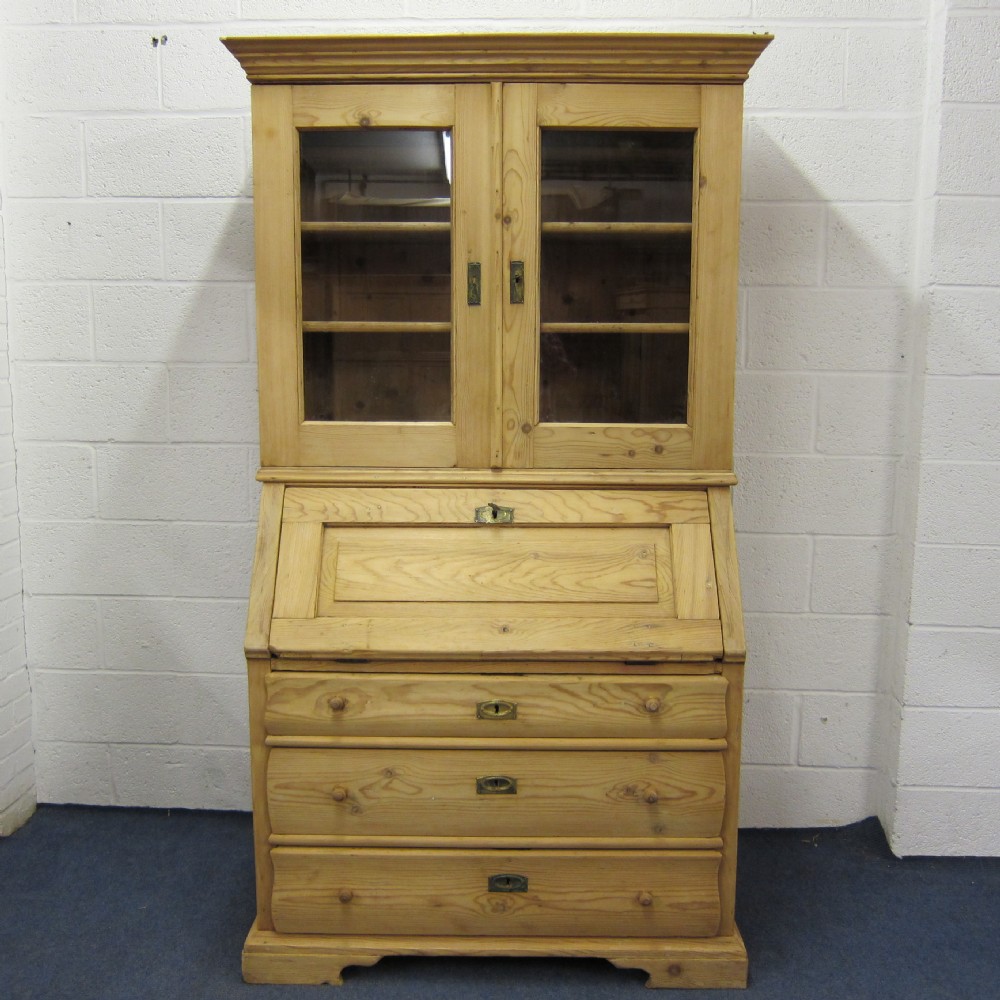 Large antique pine secretaire