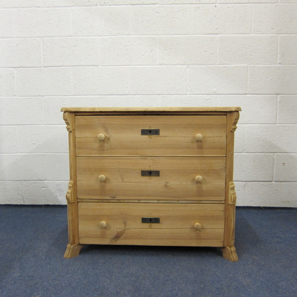 Small antique pine chest of drawers (