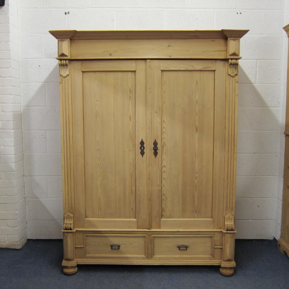 Large antique pine wardrobe - totally dismantles