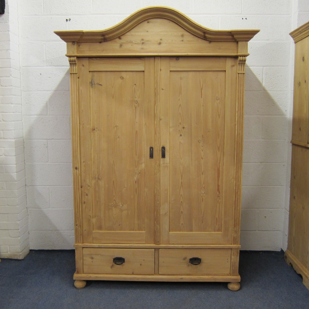 Tall arched top antique pine wardrobe - dismantles