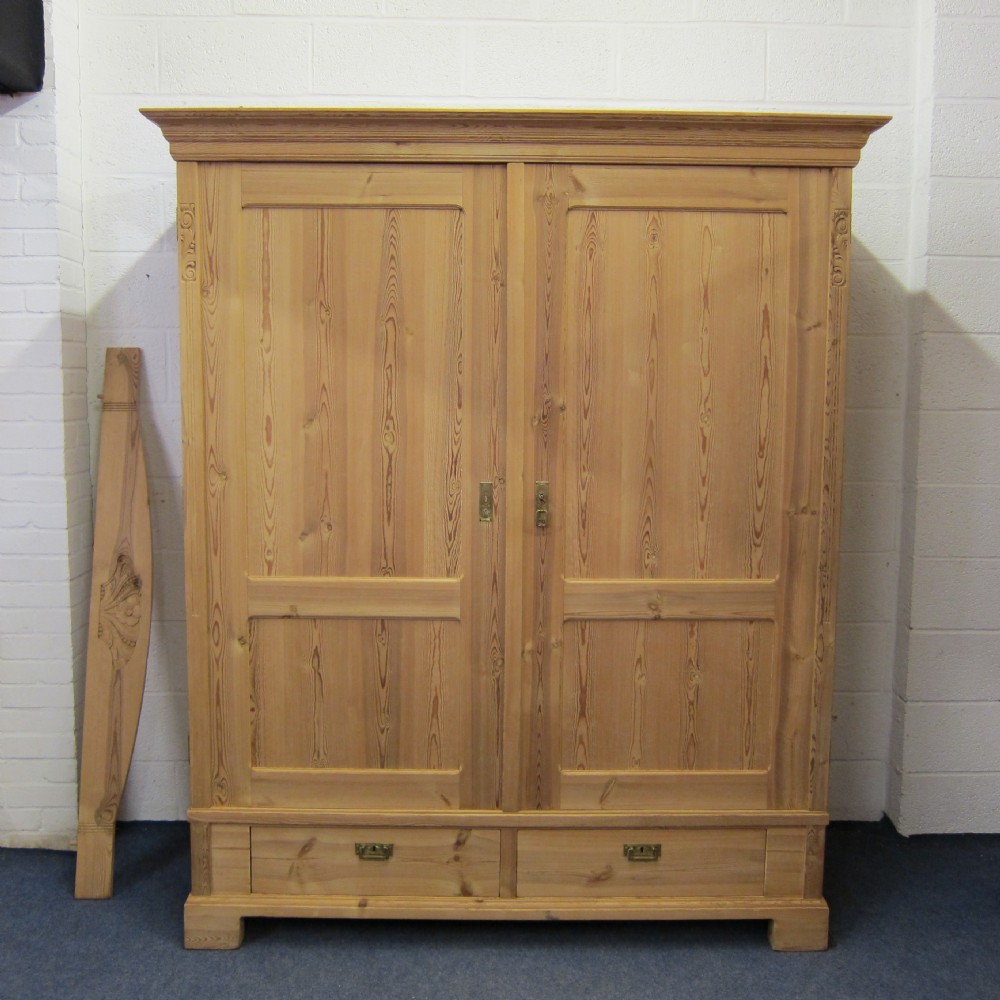 Very large antique pine wardrobe - dismantles