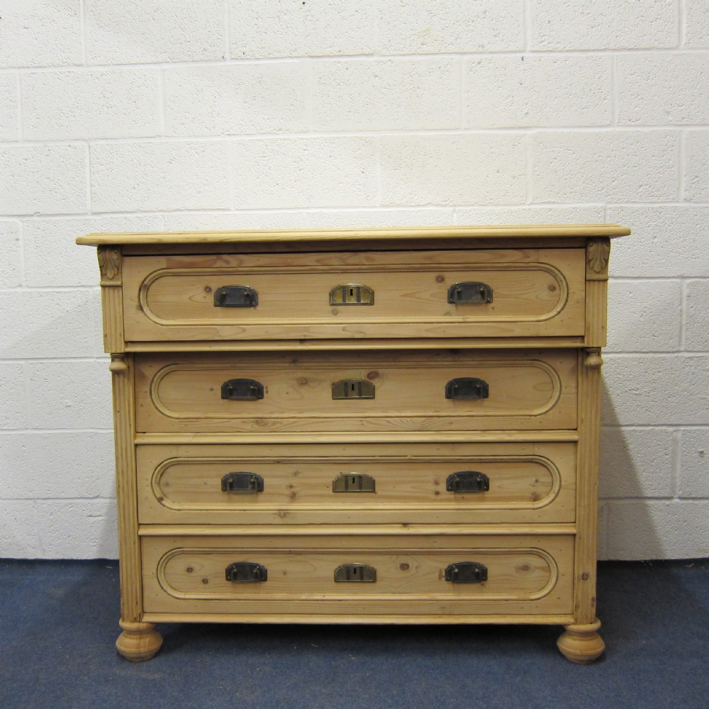 Large antique pine chest of drawers 