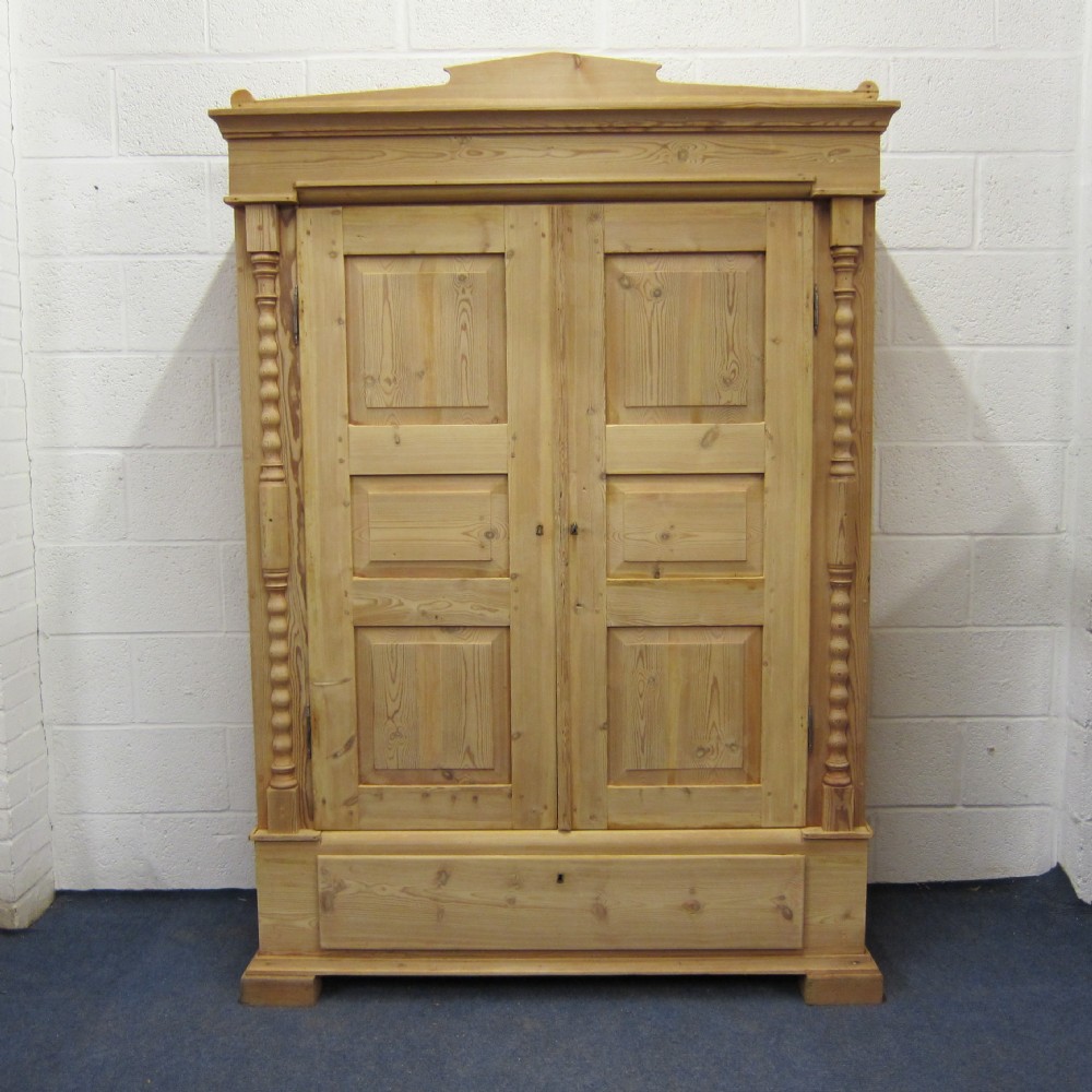 Large antique pine shelved cupboard - dismantles