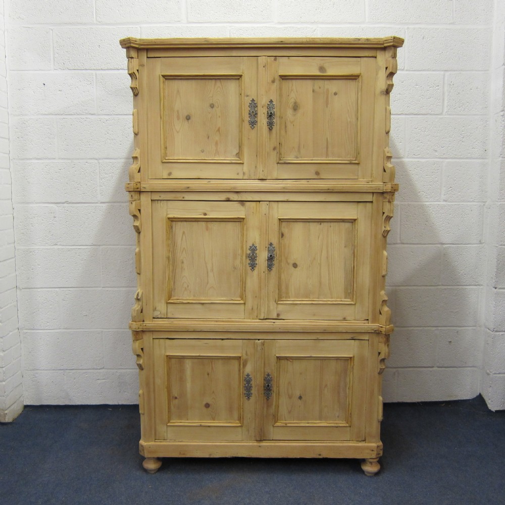 Antique pine campaign cupboard 