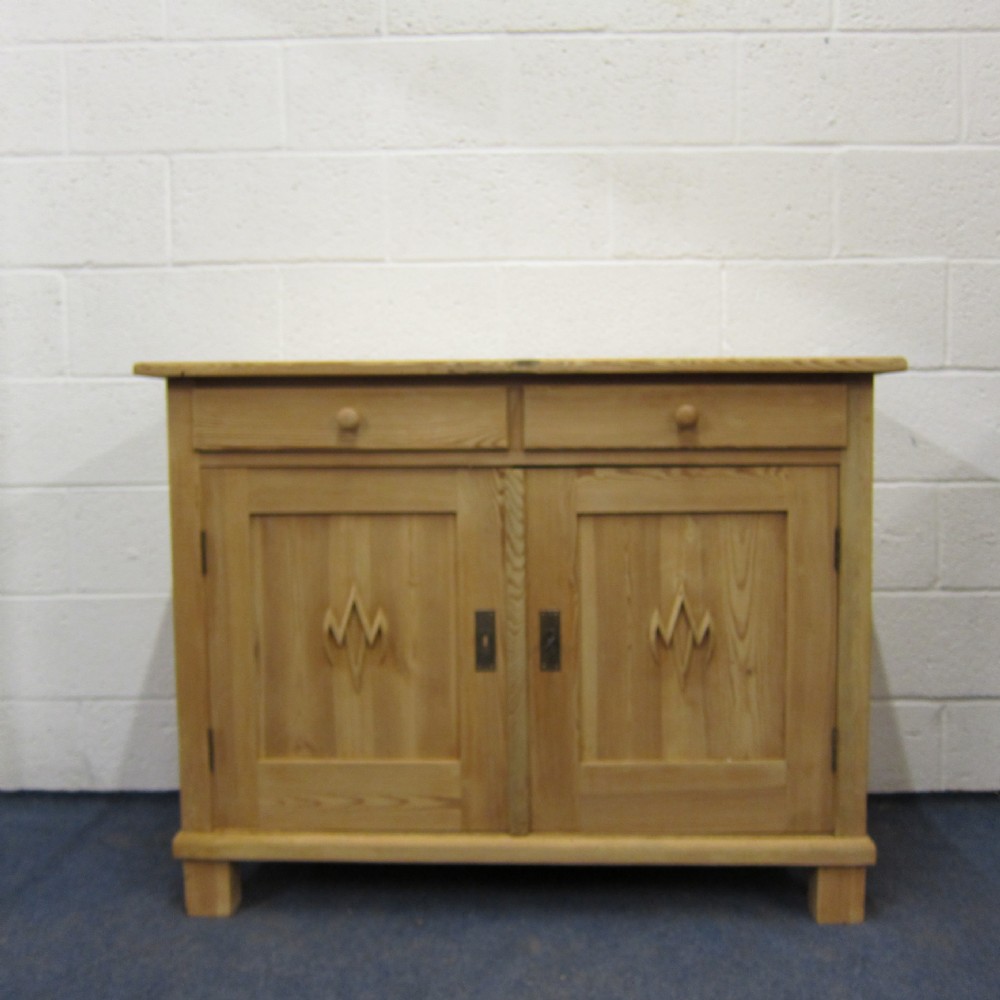Antique pine dresser base - cupboard